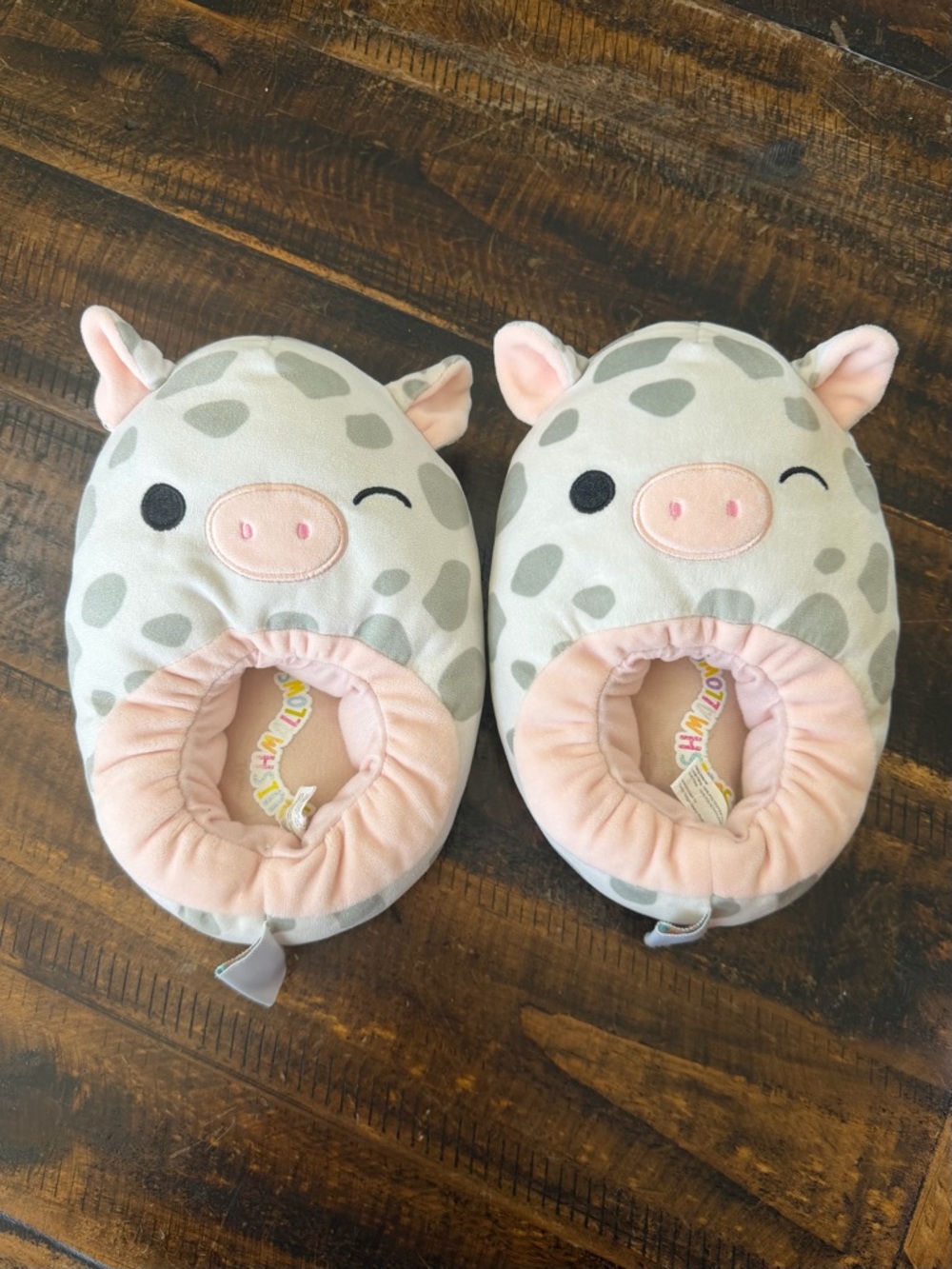 Kids 4/5 Squishmallows Cow Slippers Plush Cozy Animal House Slippers Piggy